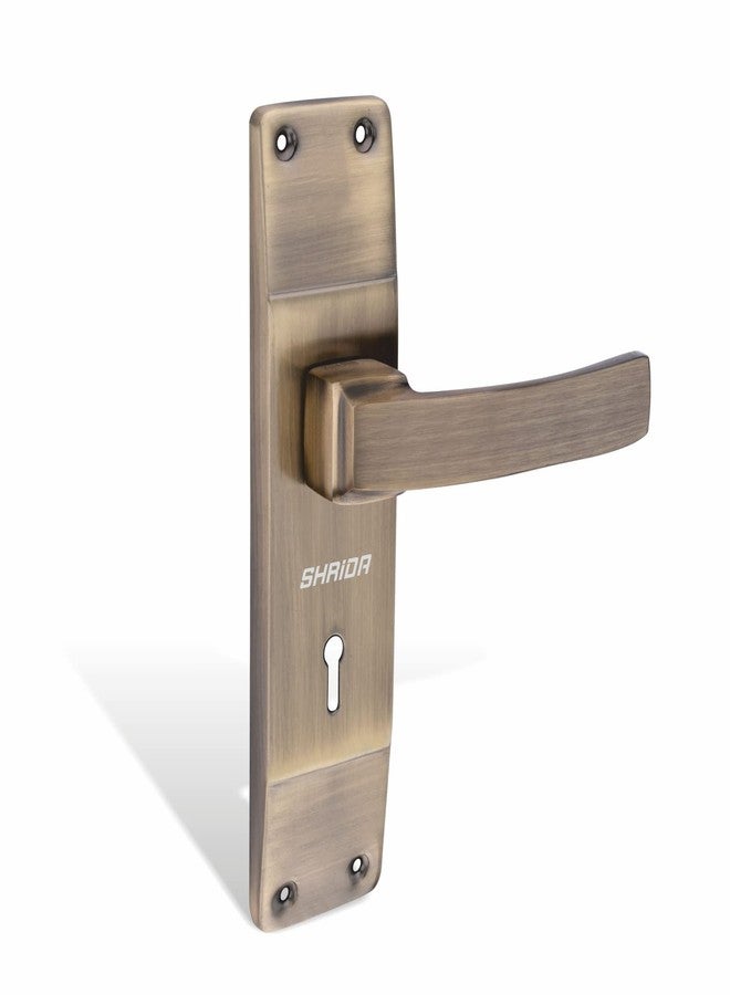 شريدا طقم مقبض قفل باب فولاذي من شريدا مع جسم قفل نحاسي مع 3 مفاتيح / أقفال أبواب نقر للباب الرئيسي / قفل باب غرفة النوم / أقفال الأبواب الرئيسية للمنزل (تشطيب عتيق، 552) - Image 1